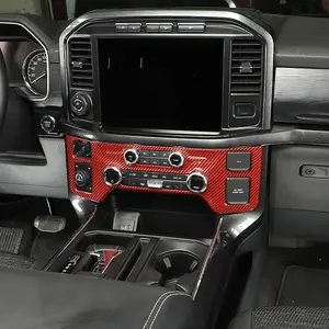 Air Conditioner Button Panel Trim Cover For Ford F150 2021+ Car Interior Accessories Automotive Easy Installation Uv Coating Laser Cut Polyurethane