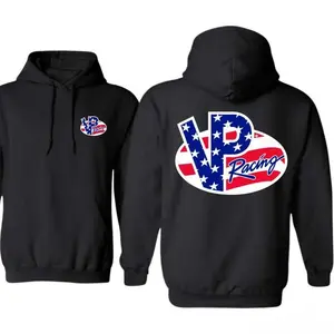 [graphic hoodies]VP Racing Hoodie - Classic American Flag Inspired Design, Bold Racing Logo on Premium Quality Sweatshirt, Perfect for Car Enthusiasts and Motorsports Fans. Menswear Tops southern boy co