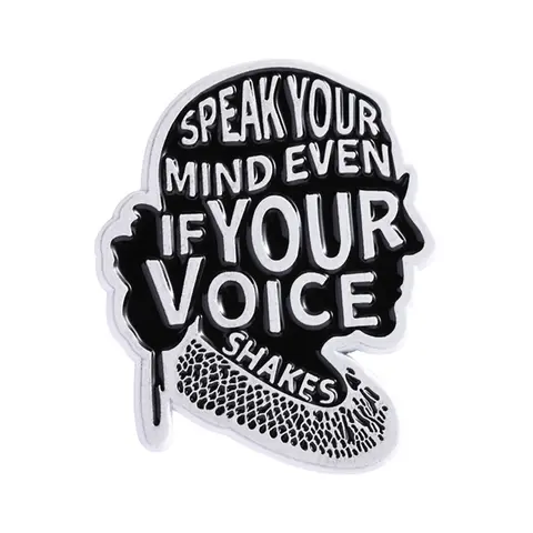 Speak Your Mind Even If Your Voice Shakes Enamel Pin Alloy Brooch Pin Feminism Quote Empowering Quote Brooch Clip Backpack Lapel Badge Fashion Jewelry Suitable For Men And Women Daily Wear As A Friend Gift Unisex Accessory Letter Brooch Pin