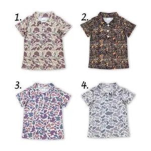 F--Cool Summer Camo Short Sleeve Polo for Boys Embrace Adventure Style