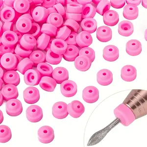 Nail Dust Protector Set, 10-100 Pcs Nail Drill Bits & Anti-Dust Cover Caps, Silicone Dust Stoppers for E-File Tools, Nail Care Essentials