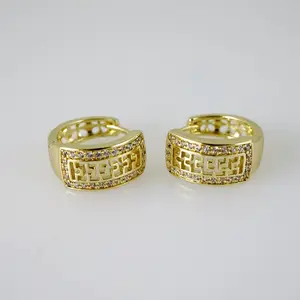 Earrings – Aretes – Zircon Stone – 14K Real Color