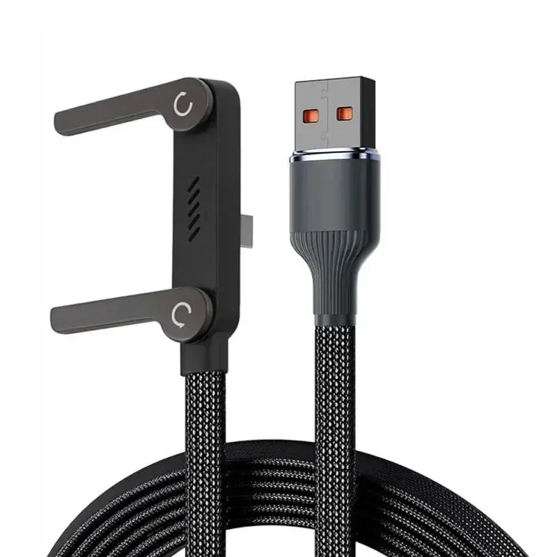 240W PD Fast Charging Type-C to Type-C Cable USB C to Type-C Cable with Foldable Stand Phone Holder for Iphone /Xiaomi / Android NONE