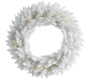 Nearly Natural 24" Colorado Spruce Wreath with Warm LED Lights