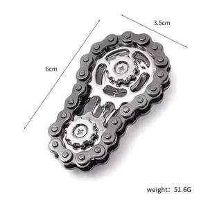 Fingertip Gyro Metal Bike Chain Fidget Spinner with Sprocket Flywheel, EDC Antistress Anxiety Relief Fidget Toy, Pocket Hand Spinner for Adult Kids Daily Relaxation