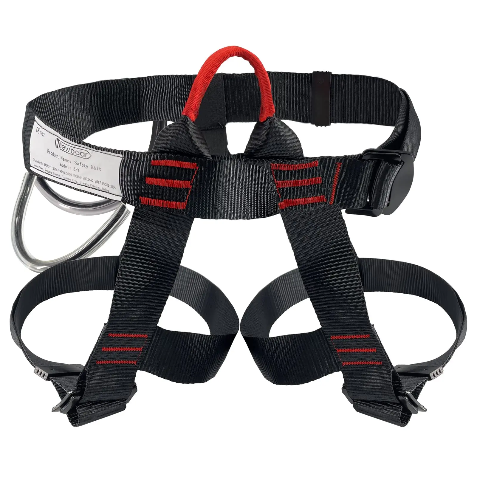 NEWDOAR Pro Climbing Harness - CE/UIAA Certified Half & Full Body Safety Gear for Rock Climbing Rescue Arborist Work High Strength Polyester Weight Distribution One Size Fits All - Fathersdaygift