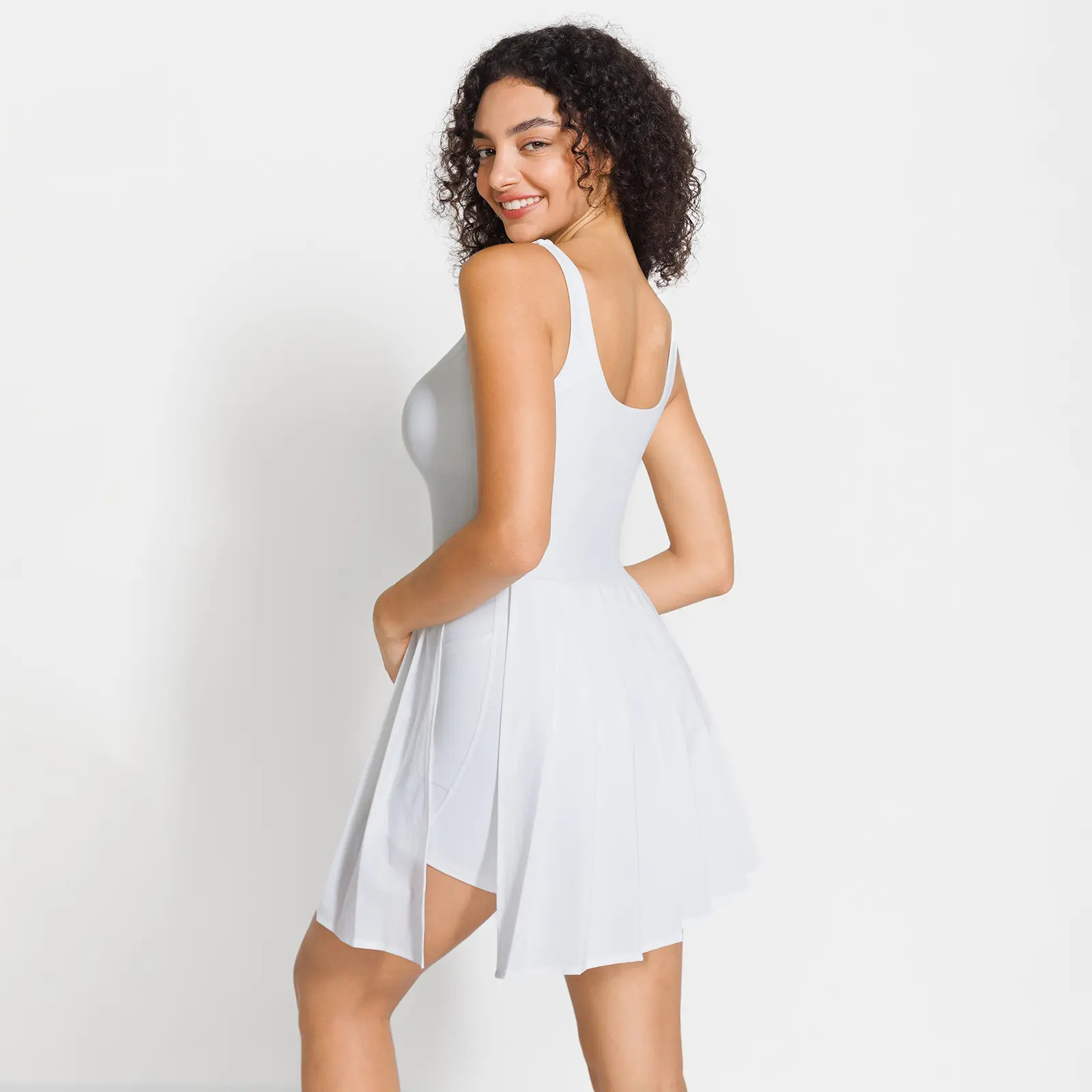 BRXL 【Discount for live】Women's Adjustable Straps A-line Sports Dress with Built-in Shorts, for Yoga Running-BRXL-1