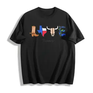 Embroidered Texas Shirt, Texas Cowboy Shirt, Vintage Western Tee, Oversize Texas Embroidered
