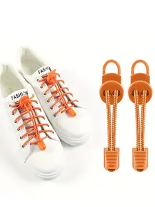 6 Pcs(1 Pair) Elastic No-Tie Secure Lace Up Shoelaces with Buckles and Tail Clips, Suitable for Adult Casual Sports Shoes, Sneaker, Easy-Use Shoe Laces