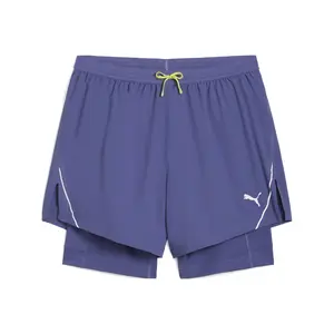 PUMA Mens Run Ultraweave 2-In-1 5 Inch Shorts Casual Bottoms Casual - Blue
