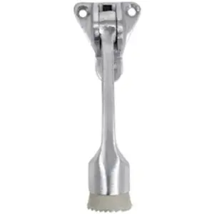 212 MAIN DT100008 4 in. Satin Chrome Plated Die-Cast Aluminum Kick Down Door Holder, Holds Doors, Includes Mounting Screws