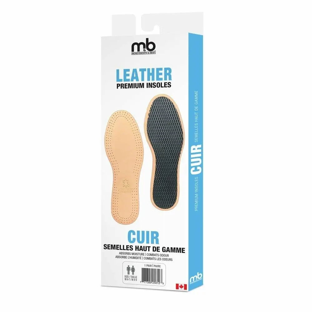 Moneysworth and Best Premium Leather Insoles (Tan)