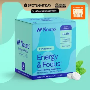 Neuro Extra Strength Energy Caffeine Gum/Mints for Energy & Focus - Sugar-Free with L-theanine, Caffeine, Vitamin B12 & Vitamin B6 - Peppermint Flavor