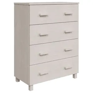 vidaXL Sideboard, Bar Buffet Cabinet with Drawers, Console Cabinet for Kitchen Dining Room Living Room Hallway, HAMAR White Solid Wood Pine 340425