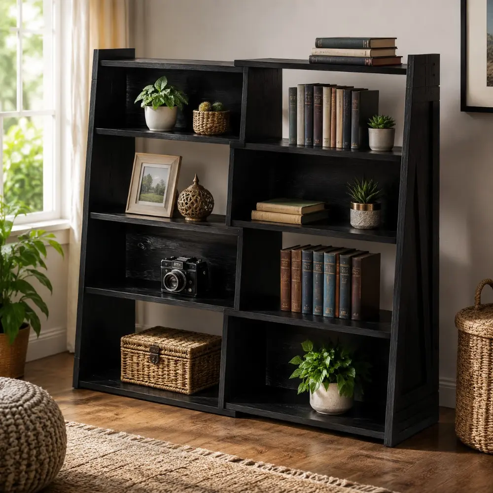 Littleox Foldable bookshelf Space Saving Easy Assemble Storage Bookcase for Bedroom Living Room Home Office Dorm Small Apartment Display Organizer Book Rack