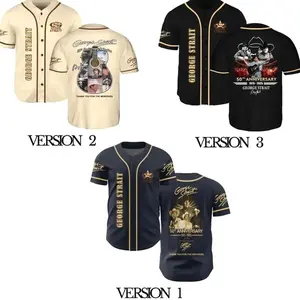 [Music Country Jersey] George Strait Collection Baseballs Jersey - George Strait 2026 Tour Baseballs Jersey - George Strait 50th Anniversary Baseballs Jersey - Gift for Friends