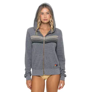 5 STRIPE HOODIE - HEATHER GREY // GREY