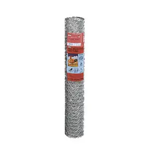 212 MAIN Galvanized Steel Poultry Netting - 36in x 50ft, #20 Gauge, Flat Shape, 2in Hexagonal Mesh, Reinforced Lines, Garden Fencing for Raised Beds, Decorative Supports & Storage Bins