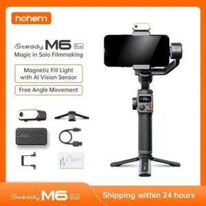 Everything Is Solar iSteady M6 Kit Gimbal for Smartphone 3-Axis Gimbal AI Tracker Fill Light for iPhone 15 Pro Max and Android Stabilizer