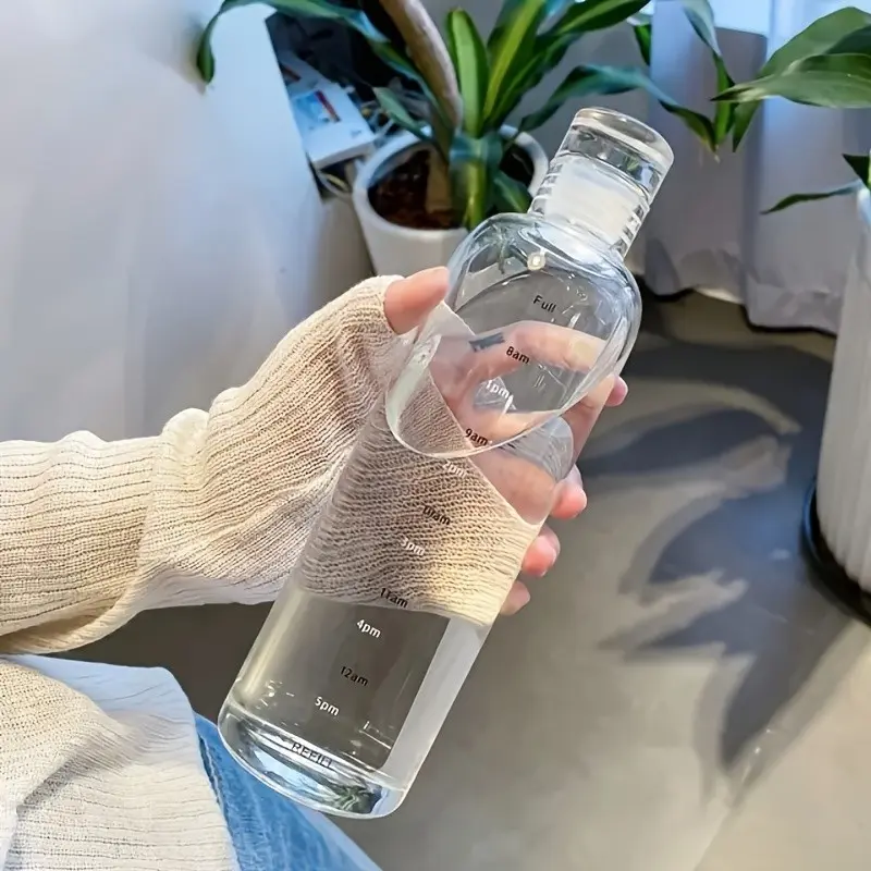 Time-Stamped PC Plastic Water Bottle, Creative Large Capacity Leak-Proof Drink Bottle, Drop-Resistant Portable Sports Water Bottle, Water Bottle for Gym, Leakproof Sports Bottle