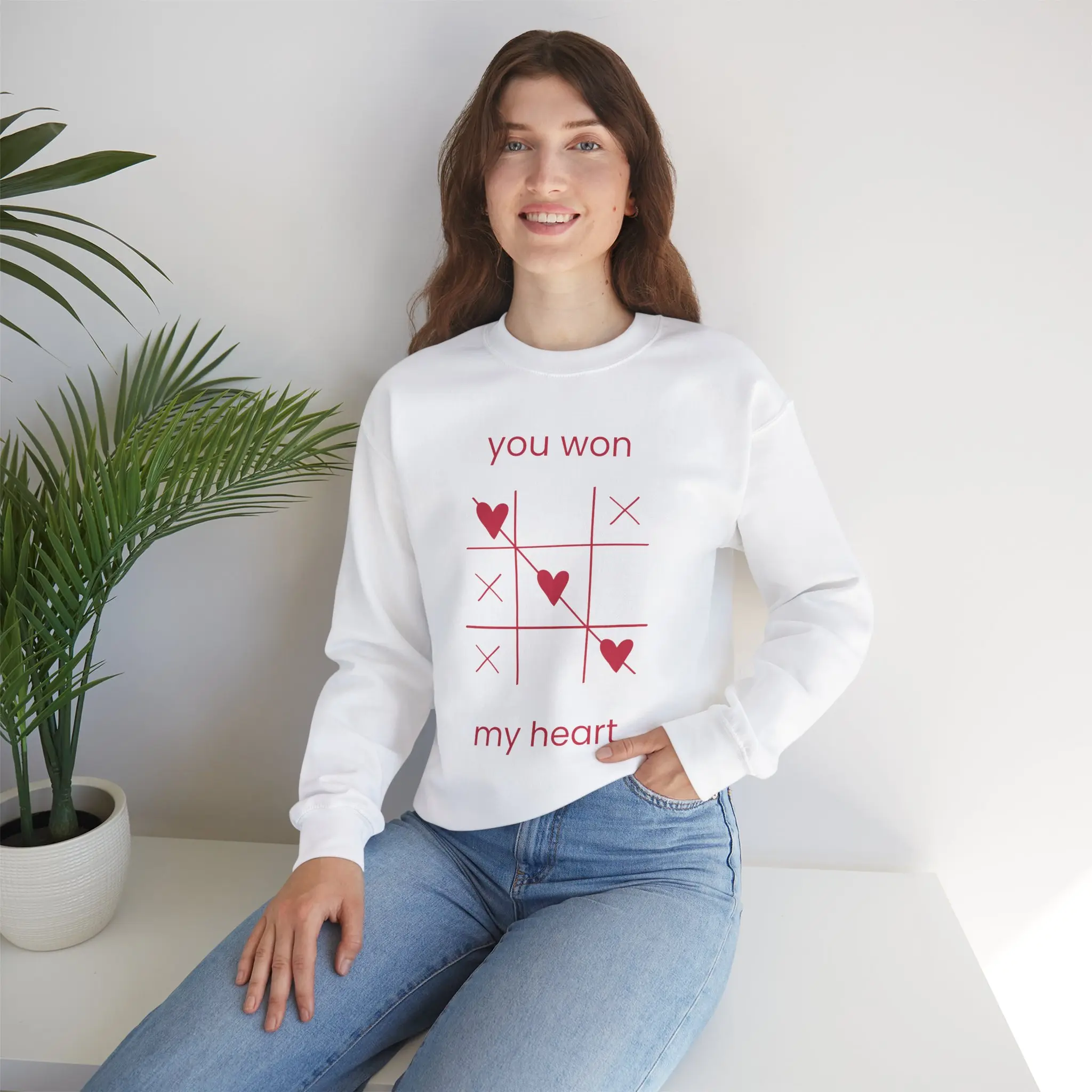 "YOU WON MY HEART"Funny Valentines Day Unisex Sweatshirt, Romantic Gift for Him or Her, Heart Print Top, Love Quote Jumper, Couples Apparel, Relationship hoodie  business vintage  crewnecks