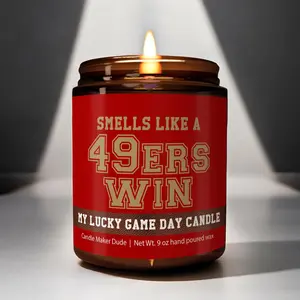Smells Like a 49ers Win Sport Candle, Soy Wax Candle Gift, Football Candle, Victory Candle, Football Fan Gift, Gift for Winners, Sport Win Candle Gift, Christmas Gift Idea, Gift For Lover Him Her, Game Day Decor