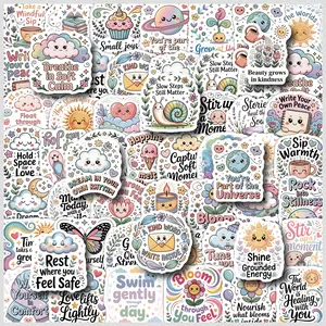 50 Cute English Phrases Doodle Stickers, Suitable for Scrapbooks, Journals, Laptops, Water Bottles, Cars, and Other Faith-Based Designs – Gifts with Positive Messages Sticker Decals