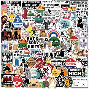 Funny Prank Meme Stickers - 50/100PCS Waterproof Graffiti Cartoon Decals for DIY Skateboard, Notebook | Toys & Hobbies Scrapbooking & Stamping Supplies
