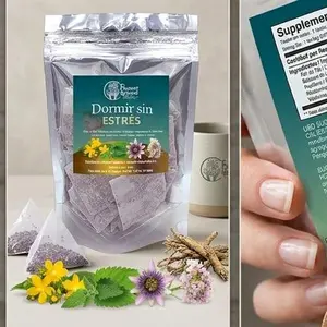 Forever Natural Dormir Sin Estres Tea - 24 Teabags Natural Herbal Infusion with Linden Flower Lemon Balm Passion Flower Melatonin & Valerian for Stress Relief & Relaxation - Healthcare, Fitness