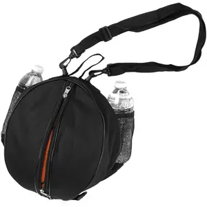 Size 7 (29.5") Sports Ball Bag for Basketball Soccer Football Volleyball Softball with Adjustable Shoulder Strap 2 Side Mesh Pockets for Water Bottle Towel Sports Shoes