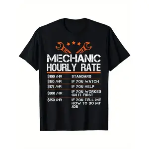 Summer t Shirts Funny Mechanic Hourly Rate Auto Repair Mechanic Labor Rates T-Shirt