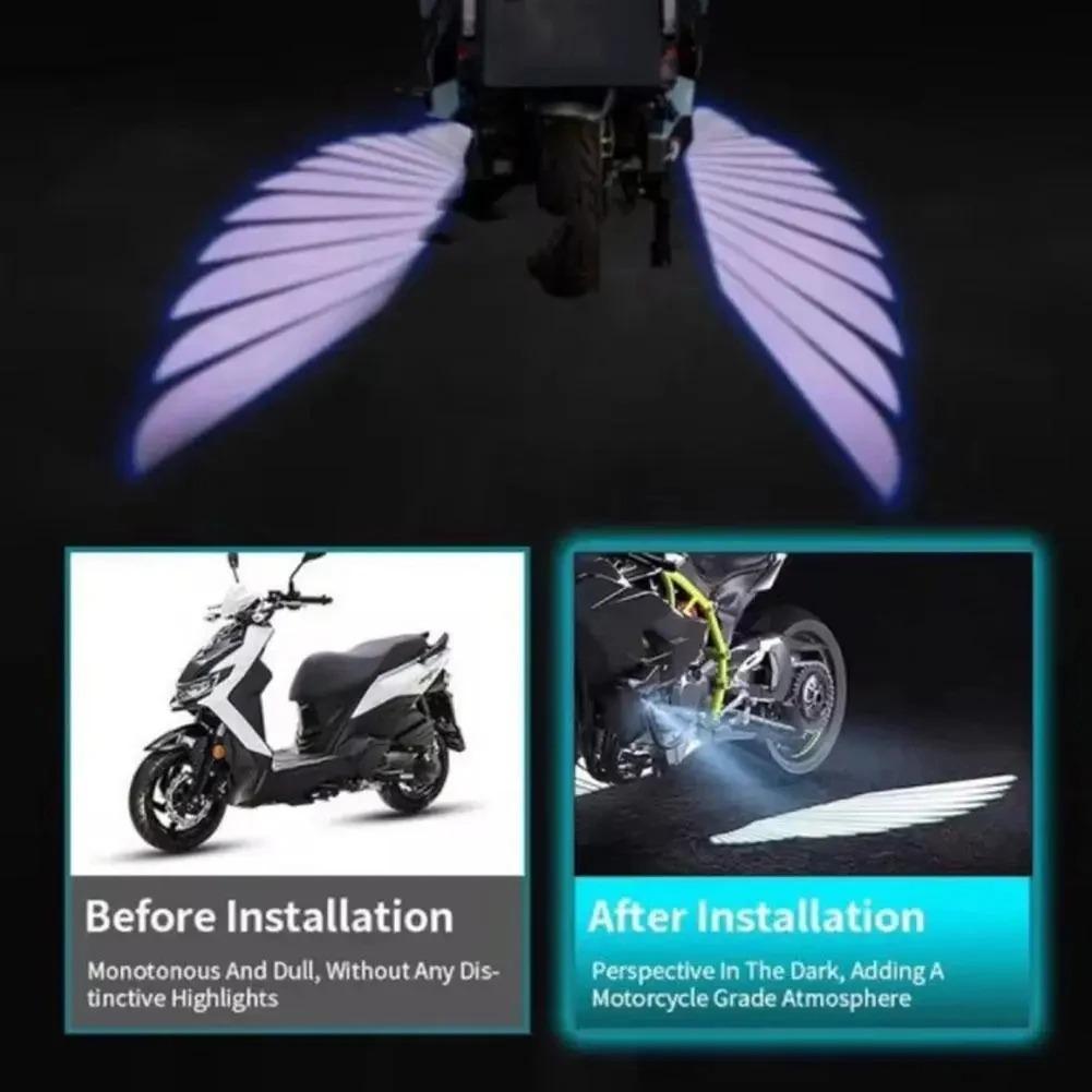 2pcs Angel Wings Welcome Light For Motorcycle LED Underbody Light Projector Decorative Atmosphere Light Accessories 2pcs Angel Wings Welcome Light For Motorcycle LED Underbody Light Projector Decorative Atmosphere Light Accessories