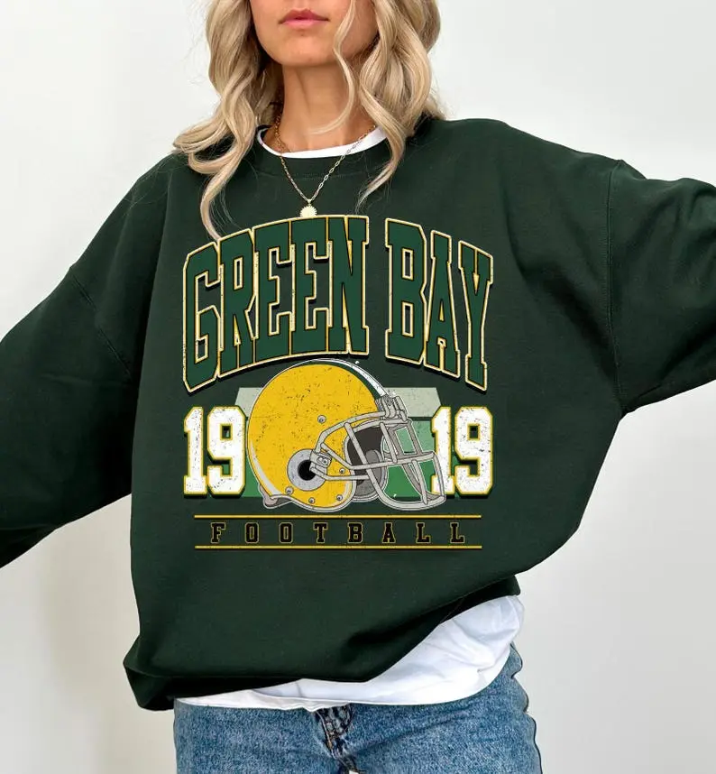 Vintage Green Bay Football Sweatshirt, Retro Varsity Crewneck
