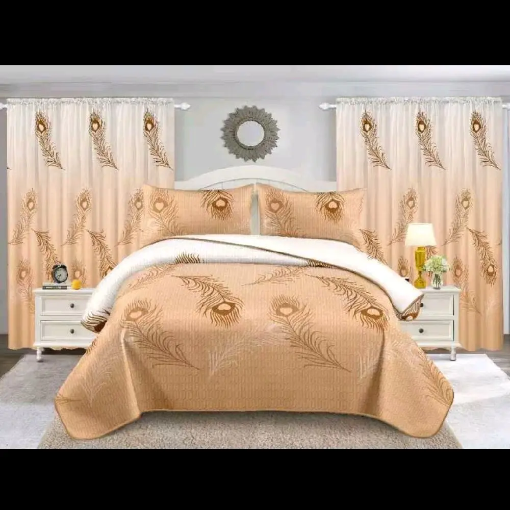 7-Piece Comforter Set with Curtains & Decorative Pillows – Complete Bedroom Set