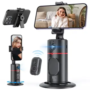 P02 360° AI Tracking Gimbal – Auto Rotation Stabilizer with Detachable Phone Clip
