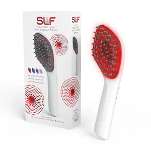 SLF 3-in-1 Rechargeable Red & Blue Light Therapy Hair Brush with EMS Modes