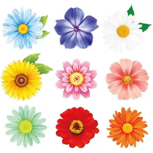 54Pcs Spring Flower Cutouts Bulletin Board Decorations Summer Floral Paper Cutting for Classroom Back to School Party Home Wall Decor