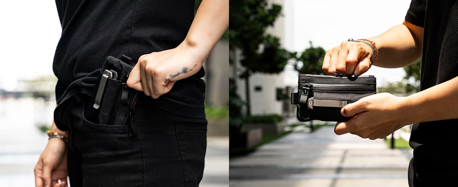 ALPAKA Zip Pouch Pro - Minimalist Zipper Wallet - with RFID Blocking ID Card Holder Wallet with Zipper for Men with Multi-tool Slot