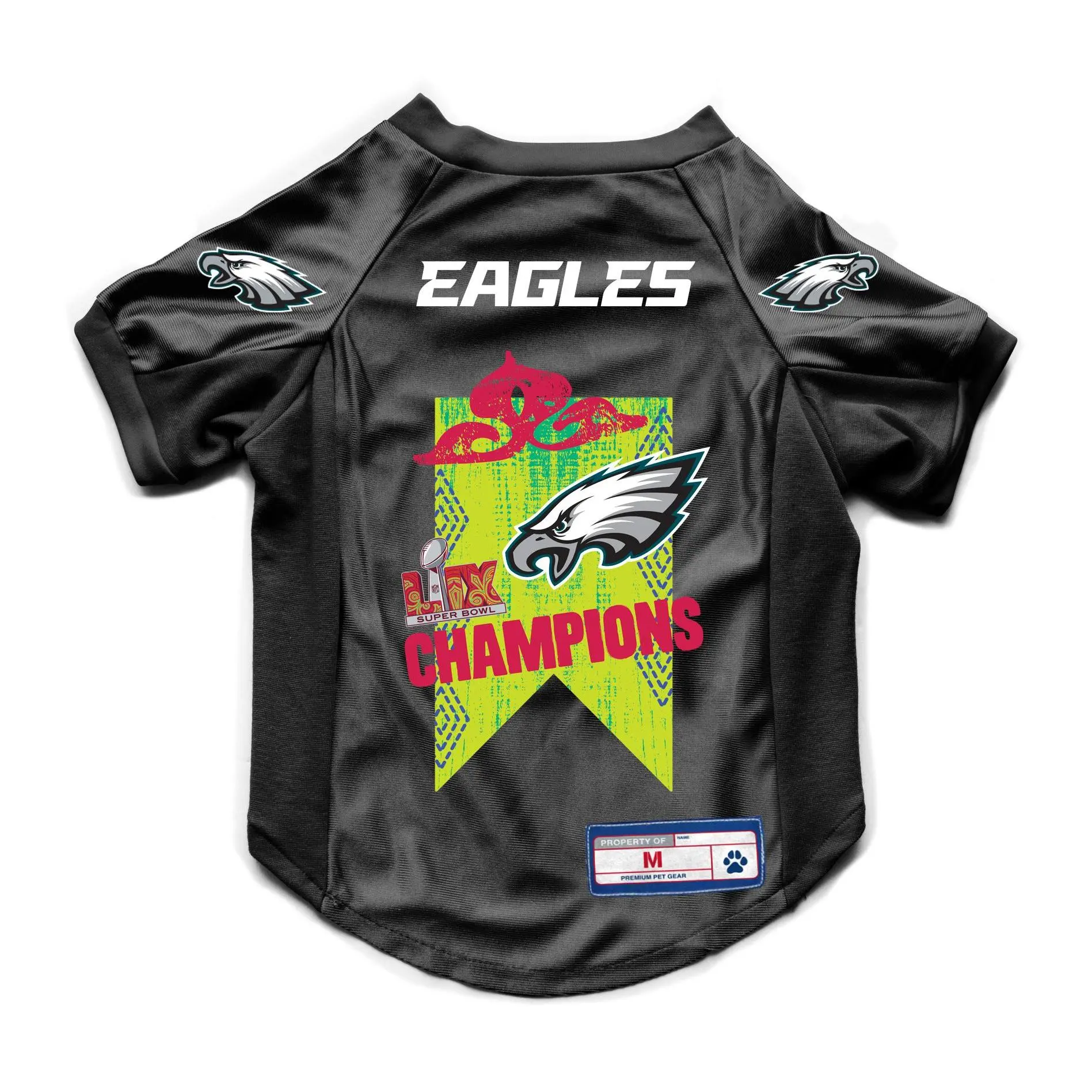 Littlearth Eagles Super Bowl LIX Champs Pet Stretch Jersey Littlearth Eagles Super Bowl LIX Champs Pet Stretch Jersey