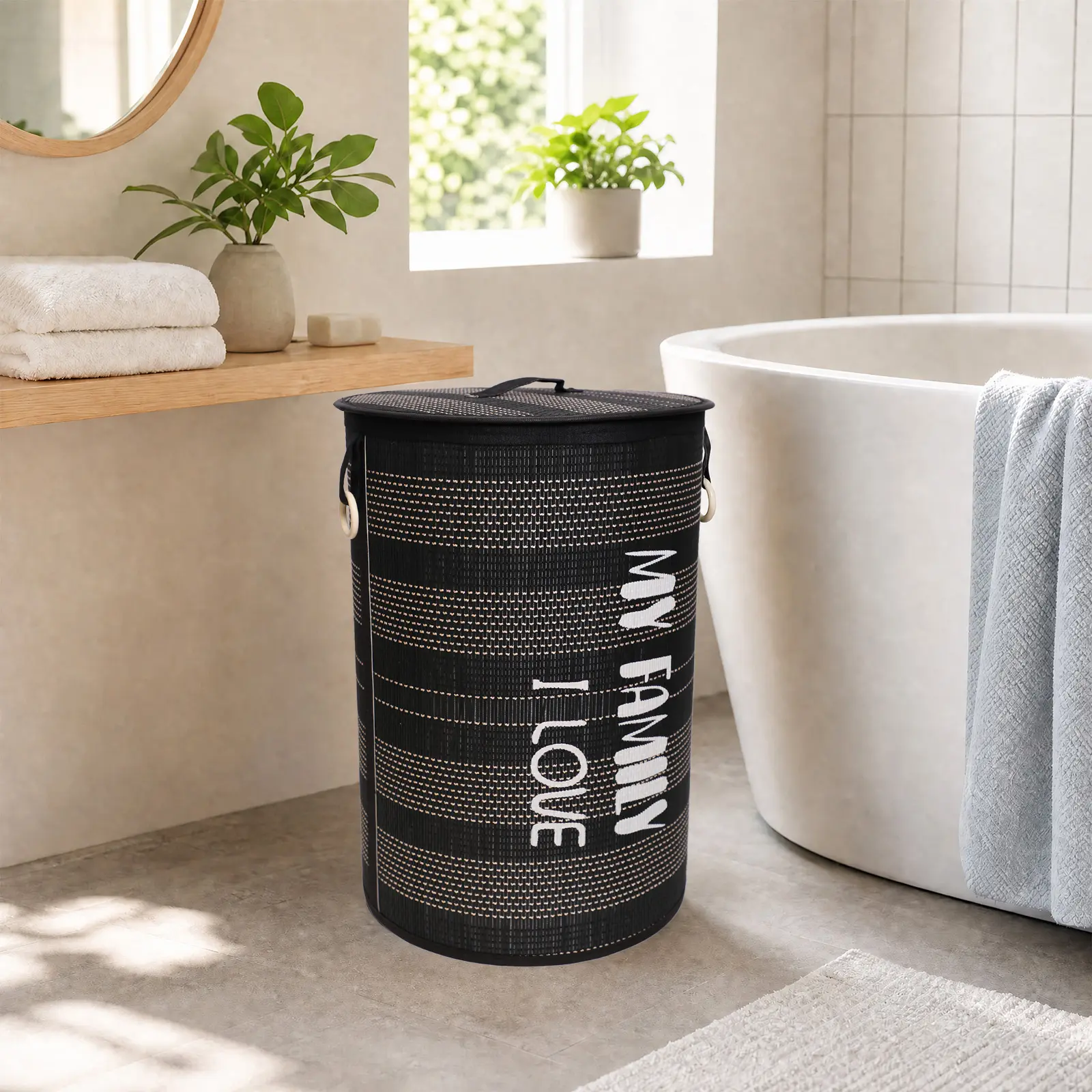 Garvee Collapsible Wicker-Style Laundry Hamper with Lid, 22 Gallon (100L) Tall Clothes Storage Basket for Bathroom, Nursery & Laundry Room - Yellow