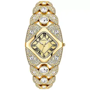 Luxury All Diamond Bracelet Watch Ladies' Fashionable Stainless Steel Quartz 30M Waterproof Elegant Sparkling Jewelry Perfect Gift