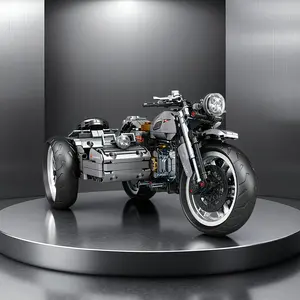2026 Silvery Motorcycle Bike Model Building Blocks, Challenging Assembly Toy, Durable 3D Blocks, DIY Gift, No Electricity, No Color Box