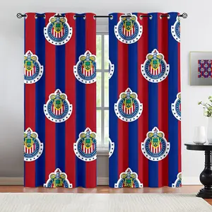 Chivas de Guadalajara Curtains, 2 Panels Mexico Soccer Team Logo Print Thermal Insulated Grommet Window Drapes, Block UV Rays & Privacy Protection for Teens Adults & Soccer Fans Bedroom