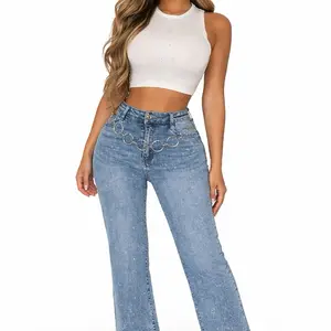 Rhinestone jeans Pants