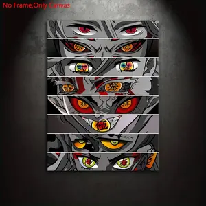 1 piece/set of frameless canvas print posters, Graphic Prints, classic fantasy art, anime eyes, perfect gift for Japanese two-dimensional culture lovers, bedroom, living room, modern home decor