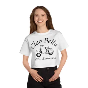 Copy of Copy of Napoli Pizza Illustration Cropped T-Shirt | Italy Campania Region