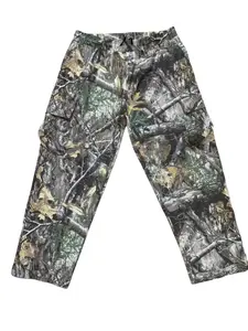 【Plus Size】 Camo Leaf Print Trousers, Casual Comfy Straight Leg Trousers for Men, Plus Size Bottoms for All Seasons, Work Pants Men, Casual Street Pants, Camouflage Print Pants, Casual Streetwear Trousers