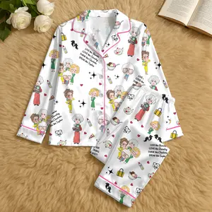 Golden Girl Satin Pajamas Set, Golden Girls Classic Role Printed Lapel Short Sleeve Shorts Pajama Set, Comfortable Wearable Party Gift Homewear, All Seasons Casual Style