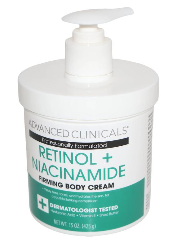 Advanced Clinicals Retinol + Niacinamide Firming Body Cream – 15 oz – New Moisturizers Skin Repair