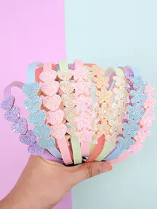 Cute Sparkling Star Hairbands Set, Heart & Flower Designs, Perfect Back-To-School Party Accessories, Fun Kids' Accessory Pack, Hair Accessories Sets